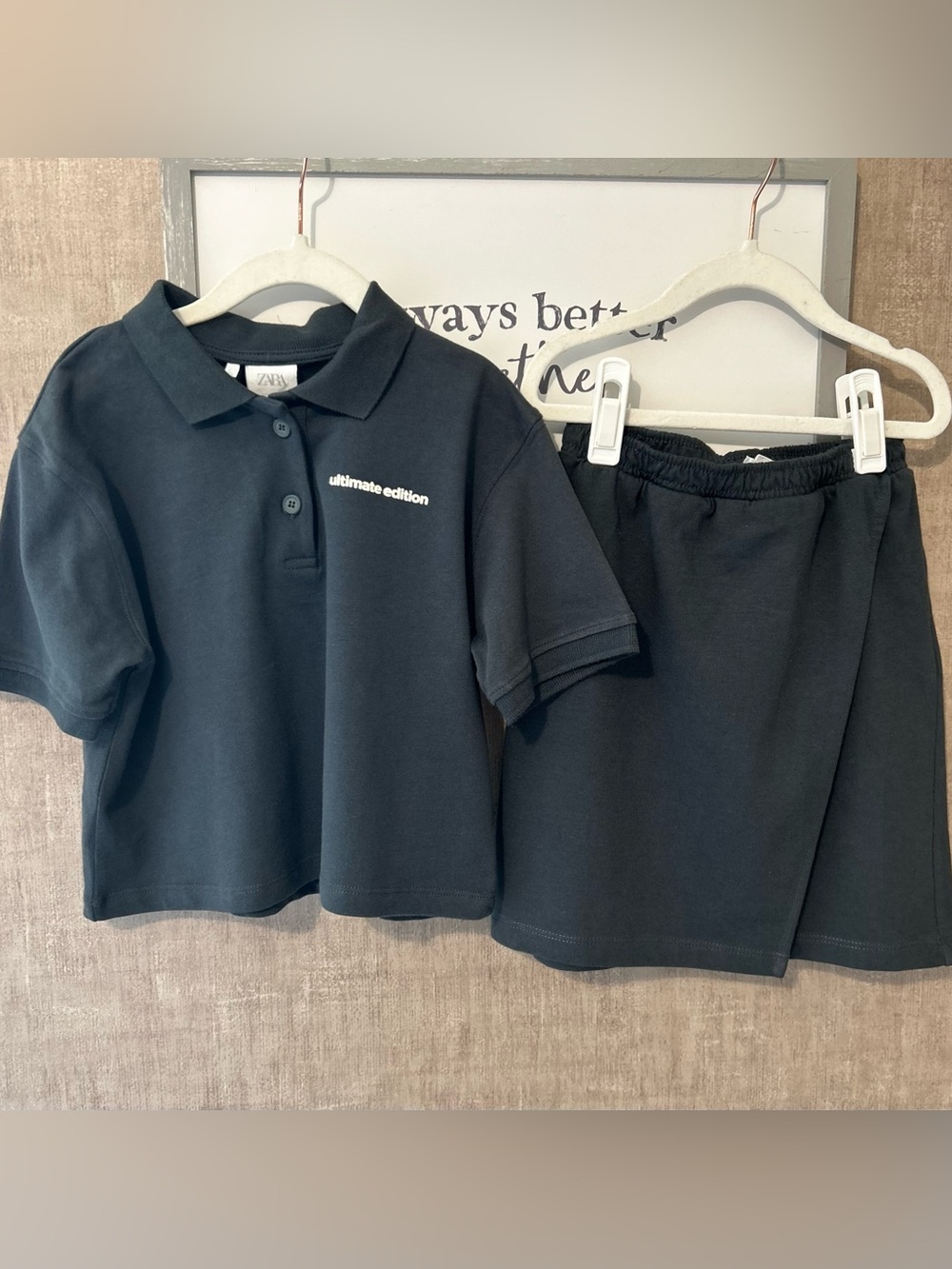 Zara Grey Polo skirt Set